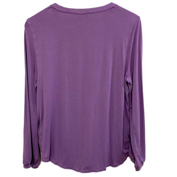 CHARTER CLUB Pajama Top Women’s Medium Purple long sleeve stretch. - Picture 2 of 11